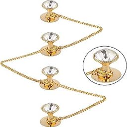 Fashions Cufflinks Gold Plated Silver Stone Kurta Button for Men and Women-26