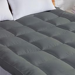 AJISH Mattress Topper Queen Size 72X60 | 3" inch Thickness Premium Mattress Padding Queen Size | Ultra Soft & Fluffy | Elastic Band Upto 10" Inch | Machine Washable (Grey, 5 X 6 Feet)-16
