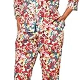 Rainbow Dream Co ord Pant Set for Women | Pyjama and Top | Multicolor with Flower Print| Travel Wear| Picnic Wear | Hostels/PGs Dress | Work-to-Sleep Wear | Pure Cotton-picture-2