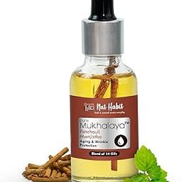 Nat Habit Patchouli Manjistha Mukhalaya, Face Oil For Aging & Wrinkle Protection with Blend of 14 Cold Pressed Oils, No Mineral Oil or Chemicals (30ml)-image-22