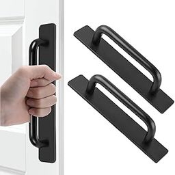 DHRUSIMI 2 Pic Self-Adhesive Furniture Handles Alloy Cabinet Handles Drawer Handles Door Handles No Drilling Handle for Wardrobe, Kitchen Sliding Door Balcony Door (Black, Alloy)-image-58