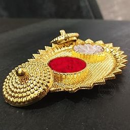 GoodleyIndia New Golden Kumkum Holder/Kumkum Box for Gifting, Fancy Sindoor dani for wedding | Pooja Articles Gifting Sindoor Dibbi for Multi-Purpose kumkum Box-image-20