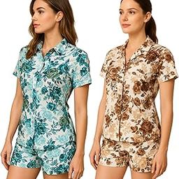 Women’s Printed Co-Ord Set Combo | Pack of Two-Piece Set - (Multicolour)-image-52