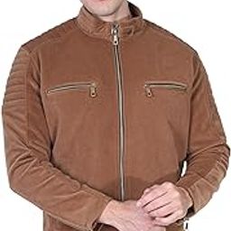 Stryker Enterprises Men's Velvet Brown Faux Leather Biker Jacket, Regular Fit, Winter Wear, Zipper Closure-image-70
