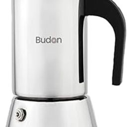 Budan Induction Moka Pot 6 Cup Stainless Steel Espresso Maker, stovetop coffee maker-28