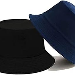 FY LANE Bucket Hat for Women Men Packable Fisherman Cap for Travel Outdoor Hiking nisex Cotton Bucket Pack of 2 Navy Blue-picture-53