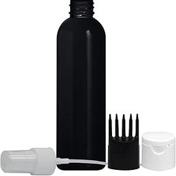 JOYUS 1 Black Cylindrical Shape Empty Bottle Durable Refillable Containers With 1 Black Root Comb Applicator, 1 Spray Atomizer, 1 White Filp Top Cap, For Perfume, Liquids, Shampoo, Body Soap, Lotion-21