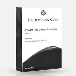 The Wellness Shop - Instant Black Hair Color Shampoo + Conditioner for Vibrant Color - Grey Coverage - Prevent Splitends & Itching Scalp for Men and Women (75ML)-image-65