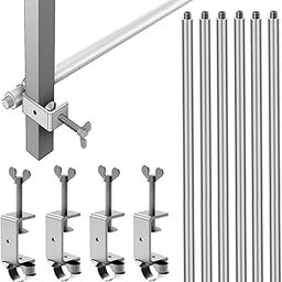 Universal 3-Segment Rotatable Canopy Tent Rail Bars for 10X10,10X15,10X20 Pop-Up Canopy, Tent Half Wall Hardware Only, Cross Bars for Our 10x10 Tent Light Curtains, 2-Pack-71