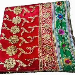 Silk Net Sai Baba Ka Vastra/Shawl, Mata Rani Ki Chunri for Navratri, Temple Idol Cloth, Maroon, Heavy Embroidery Work, 55 x 16 inches Size-image-21