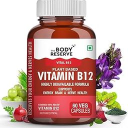 The Body Reserve Plant Based Vitamin B12 Supplement For Men & Women 60 Capsules Organic Vitamin B12 For Nerve And Brain Health Vegan Capsules, Daily One 60 Days Pack-29