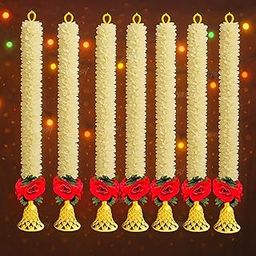 Divyakosh Artificial Flower Garland Toran Red Rose Bell Wall Hanging for Door Entrance Home Decoration Backdrop Pooja Gift 18 Inch 6 Pieces-26