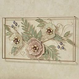 ZOVE Forever Blooms Openwork Floral Wall Art – Framed Metal Artwork – Pastel Pink & Cream Blossoms with Metallic Hues – Fluted Flower Petals – Hanging Flowers Decor (40x20 INCH)-picture-3