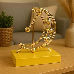 Schmick Perpetual Motion Device/Machine for Home Office Bedroom Living Room Table Decor - Kinetic Desk Toy (Moon Star)-image-33