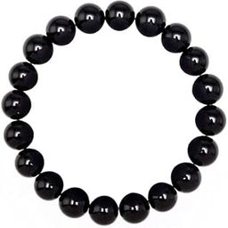 MOOLYAVAAN PRODUCTS Crystal Black Pearls 8MM Black Beads Bracelets Natural Gemstone Charm Stretch Bracelet (PACK OF 2)-image-15