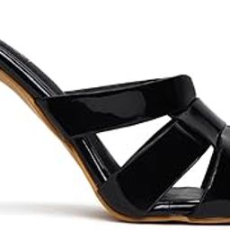 Cross Strap Patent Leather 4 Inch Stiletto Heels-0