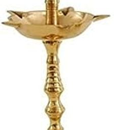 KD Collectible Brass Kerala Diya Oil Lamp Stand, 8.5 cm Height, Pack of 1, for Puja, Home Decor-46