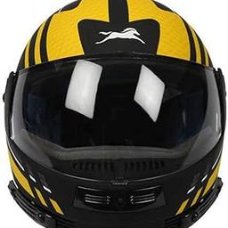 TVS Full Face Motorbike Helmet, ISI DOT Certified, Clear Visor, Yellow and Black, Size L-image-32