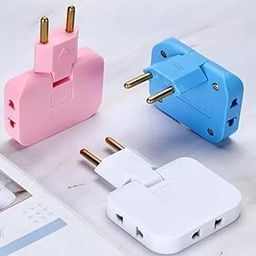 2-Pin Power Adapter Splitter, Multi-Socket Wall Plug, 3 Colors Available (19)-45