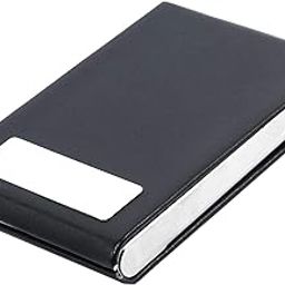 1PCS Business Card Holder, Leather Vertical Wallet with Steel Case, Magnetic Closure, Black-picture-55