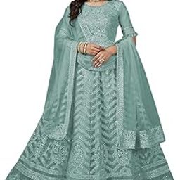 Women's Net Embroidered Semi-Stitched Gown Kajal Gown-New-picture-16
