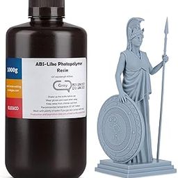 ELEGOO ABS-Like Resin Rapid UV Curing 405nm Standard Photopolymer Resin ABS 3D Resin High Precision Non Brittle Non Toxic for LCD 3D Printer 1000G (Grey)-image-2