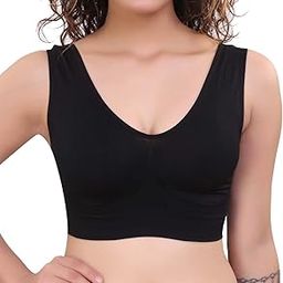 Women's Nylon Spandex Non Padded Sports Bra, Black-33