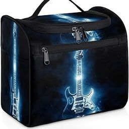 bisibuy Electric Guitar Guitar Rock Instrument Music Makeup Bags Portable Cosmetic Bags Durable Waterproof with Hanging Hook Large Capacity Travel Makeup Bag for Travel Accessories Toiletries-image-75