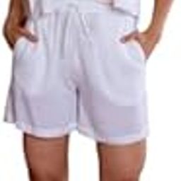 Women's Rayon White Boxy Fit Shirt Co-ord Set Crop Top & Shigh Waist Shorts with Button Down Shirt for Girls-image-7