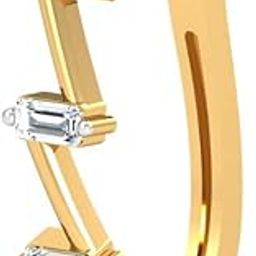 14K/18K Yellow Gold Diamond Zig-Zag Nose Ring for Women (Piercing Required)-picture-10