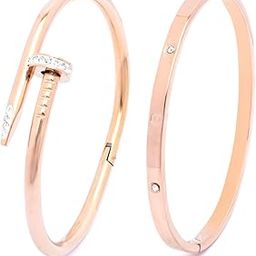 Stainless Steel & Crystal Stones Openable Kada Bracelet Combo Jewellery for Women&Girls|Anti Tarnish Jewellery|Gifts for Wife Girlfriend Mother Sister-18