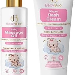 BabyBoo Baby Massage Oil (100ml) & Baby Diaper Rash Cream (75g)-image-2