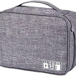 Favira Electronics Accessories Organizer Bag, Universal Carry Travel Gadget Bag for Cables, Plug and More, Perfect Size Fits for Pad Phone Charger Hard Disk (Grey)-picture-11