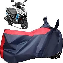 All Weather Protection Compatible with Honda Dio Two Wheeler Cover | for All Bikes Cover, Scooty Cover, Scooter Cover, Motarcycle Cover |100% Waterproof | Mirror Pocket | Red & Blue-4