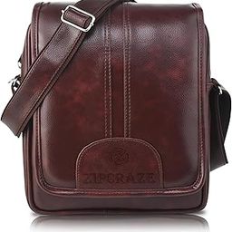 ZIPCRAZE Genuine Leather Sling Bag for Men – Office Bag | Synthetic Leather Crossbody Sling Bag | Cross Body Travel Office One Side Shoulder Bag for Men Women-picture-13