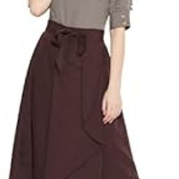 Women Grey & Coffee Brown Solid Top with Skirt-image-86