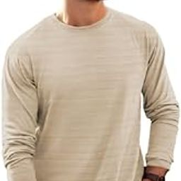 Men's Textured Pink Long Sleeve T-Shirt, Crew Neck, Casual Fit-picture-19