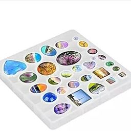 EKTA STATIONERY 29 Cavity Gemstone Mould Silicon Jewelry Pendant Making Mould for Resin Jewelry Epoxy Casting Mould Tool-27