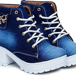 Women's and Girls High Ankle Denim Stylish Boots-picture-35