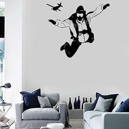 SnappySticker Skydiving Extreme Sports Vinyl Wall Art Decal Stickers Kitchen Décor, Size: 66 X 105-image-92
