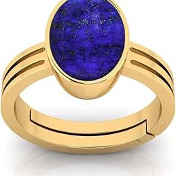 8.25 Ratti / 7.00 Carat Blue Lajward Stone Panchdhatu Adjustable Gold Plated Ring Natural AA++ Quality Original Lapis Lazuli Lajwart Rashi Ratna-image-57