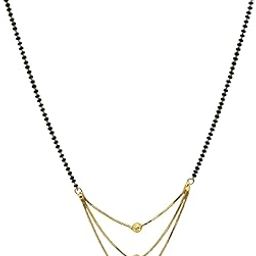Soni Designs Golden Princess Traditional Gold Plated Mangalsutra (18 Inch Length) Three Layered Mangalsutra Alloy Mangalsutra For Women-image-32