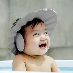 Heart Home Rubber Kids Adjustable Shower Cap For Wash Hair (Grey)-image-9