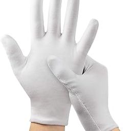5Pairs(10Pcs) Moisturizing Gloves Overnight, Cotton Gloves for Dry Hands Eczema,White Cotton Gloves for Men and Women,Washable SPA Cotton Inspection Gloves, One Size Fit Most Cloth Gloves-23
