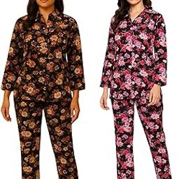Women’s Printed Full Length Co-Ord Set Combo | Pack of Two-Piece Set - (Multicolour)-image-103