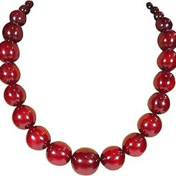 Handmade Vintage Large Beads Necklace, Boho Jewelry Statement Necklace Big Round Beads Bib Necklace-image-32