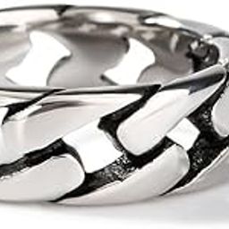 CARIBBEAN TWIST - Titanium Steel Silver Ring for Men and Boys (Size-21)-image-96
