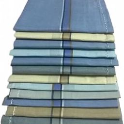Atoliya's 100% Cotton Premium Collection Handkerchiefs Hanky For Men -Set of 12 MultiColor Striped XXL King Size HankerChief-image-36