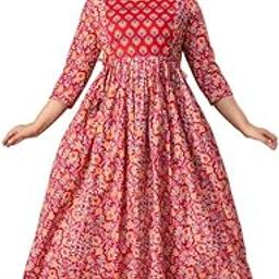 Women's Cotton Printed Maternity Gown Anarkali Feeding Dress Maternity Kurti for Women-image-83