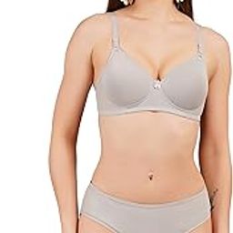 Women's Full Coverage Cotton Lingerie Set | Half Padded, Non-Wired Bra with Adjustable Straps and Matching Hipster Panty | Ideal Honeymoon, Beachwear, Swimwear Bikini-24